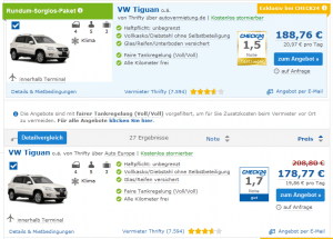 Check24 Mietwagen Preisvergleich